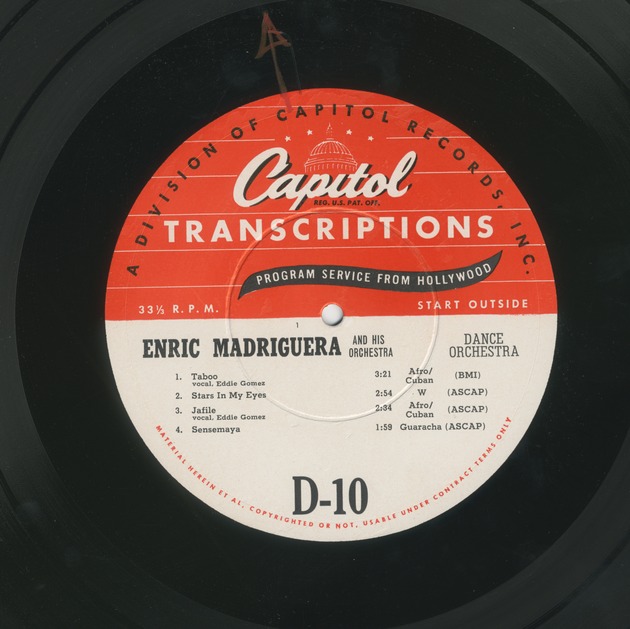 Enric Madriguera D9-D10 - Capitol Transcriptions D-10